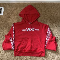 Girls Vans Red And Silver Hoodie