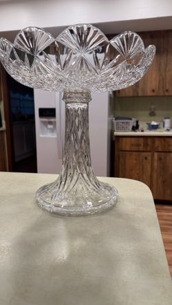 Towle Lead Crystal Pedestal Compote – 11 in – Excellent