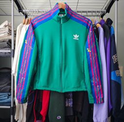 Adidas Originals Women's Floral Stripe Track Jacket Size Large