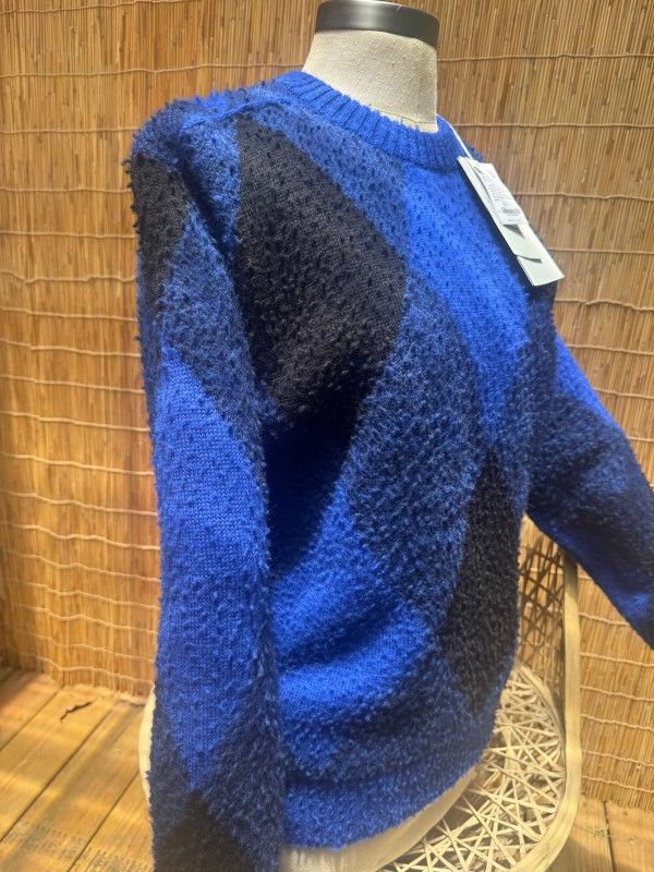 Burberry Blue and Black Knit Sweater