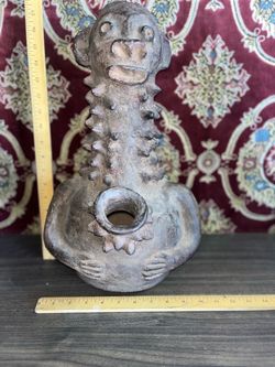 Antique West African Blackened Ceramic Fertility Vessel
