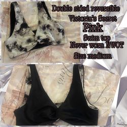 Reversible bikini top ever been worn in Victoria’s Secret pink $20 size medium