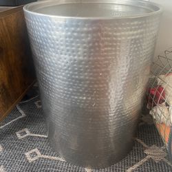 Round Hammered End Table 