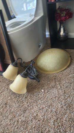 Bronze Ceiling Light Fixture with Glass Shades