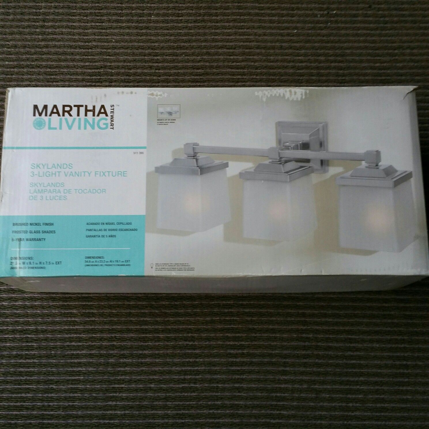 Martha Stewart New Living Skyland 3 Light Vanity Fixture