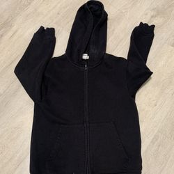 H&M boys black zip up hoodie