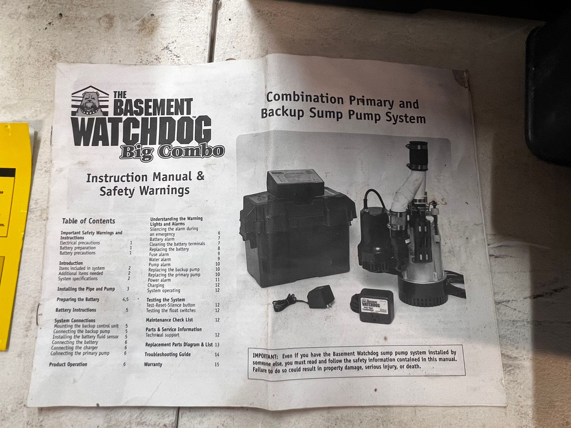 Basement watchdog Dual Sump Pump System