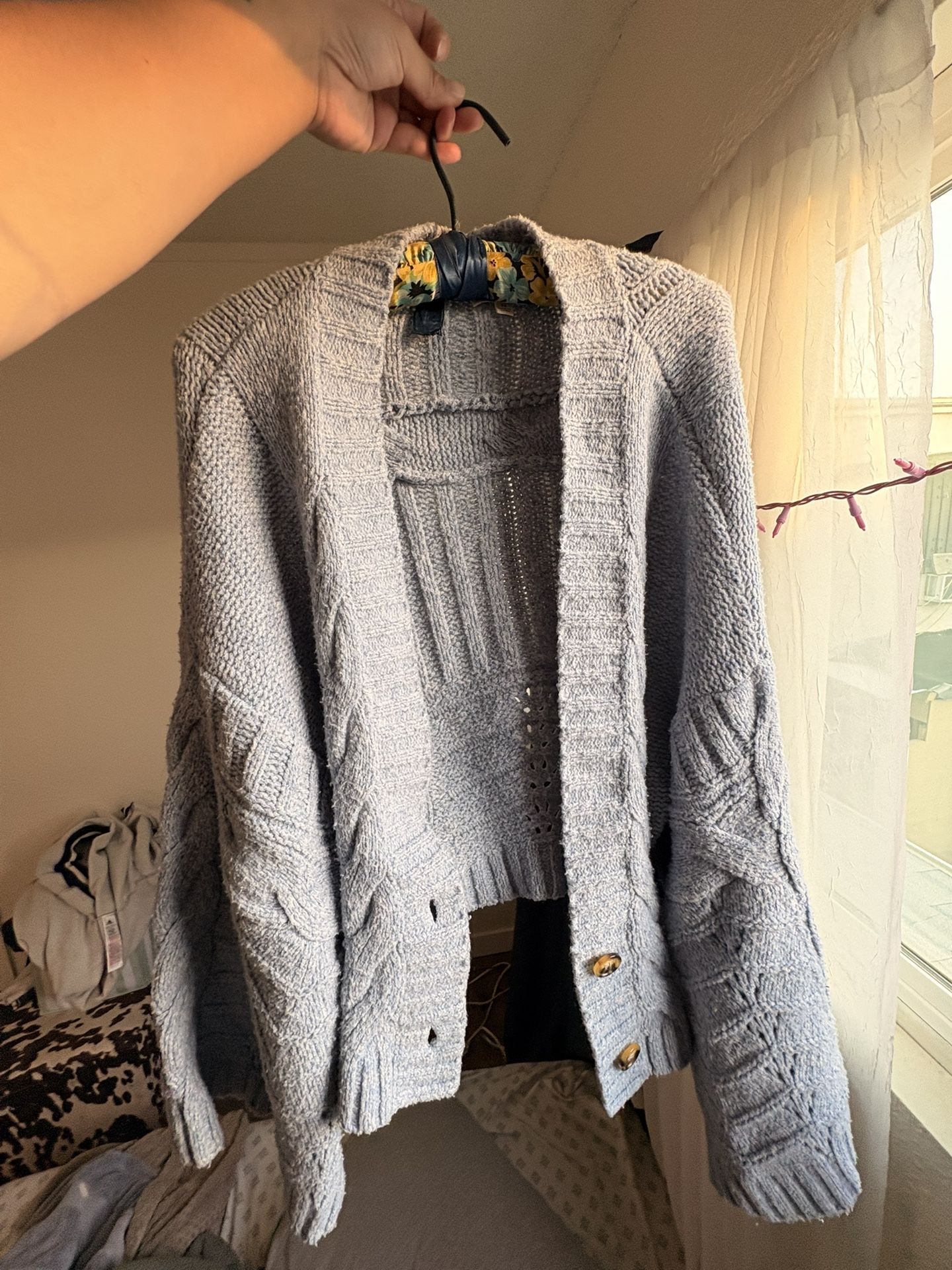 For Love & Lemons Chunky Knit Cardigan – Blue – Never Worn – Size 2x