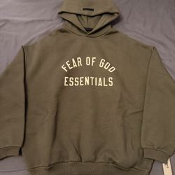 Fear of God Essentials Hoodie Military Green