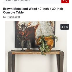 Metal And Wood Console Table By Studio 350