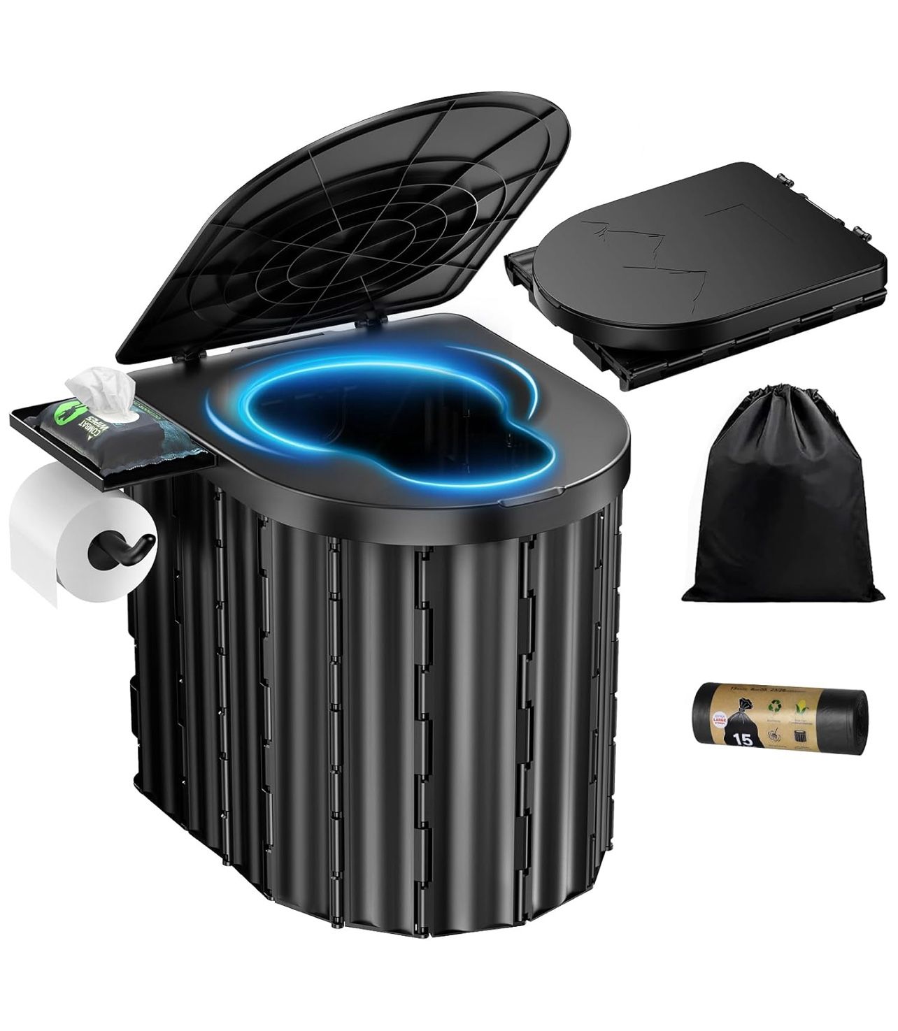 Portable Toilet, Upgraded 15''
