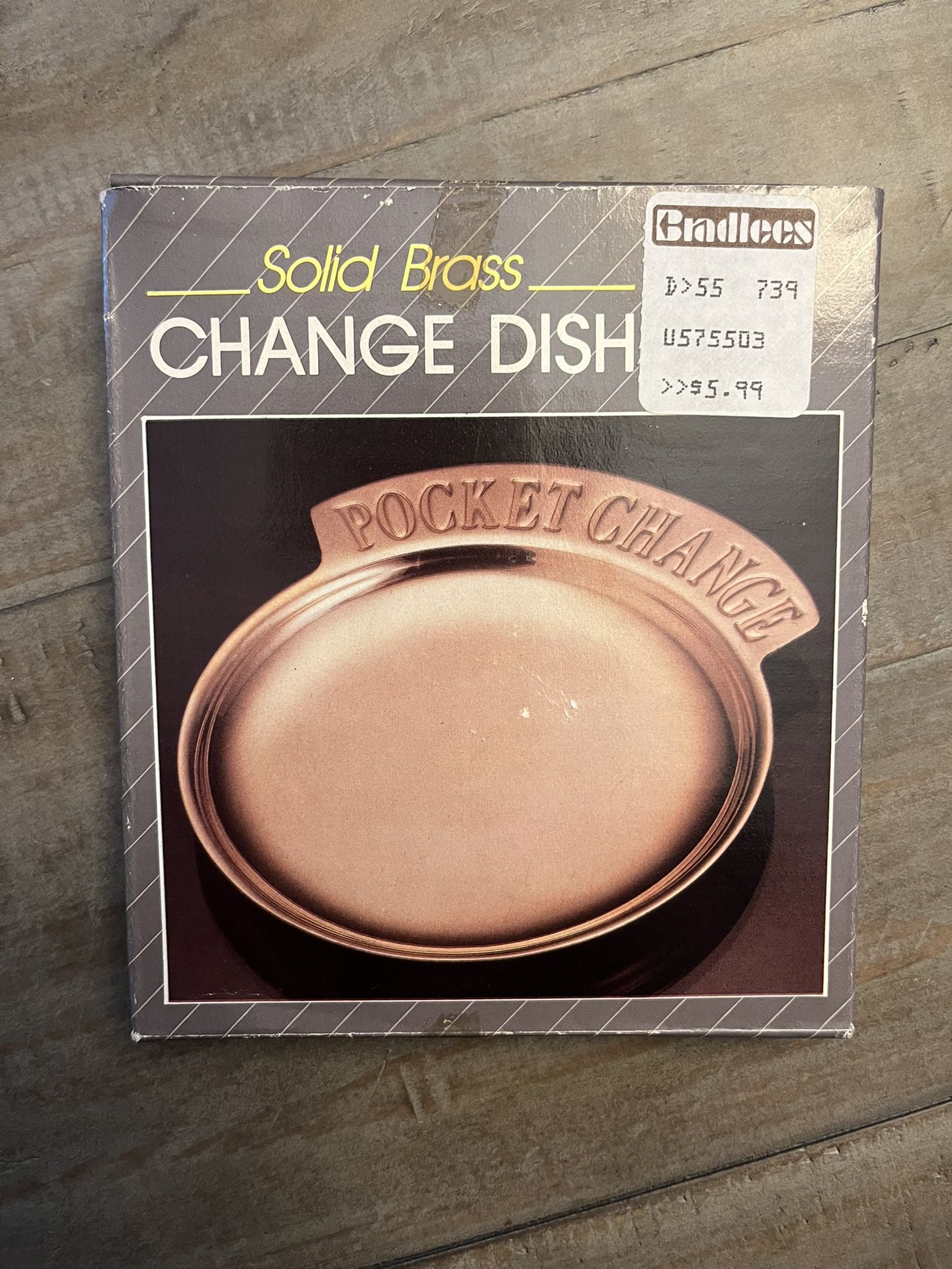 Vintage Solid Brass Pocket Change Dish New In Box