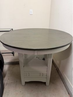Two tone colored bar like dining table