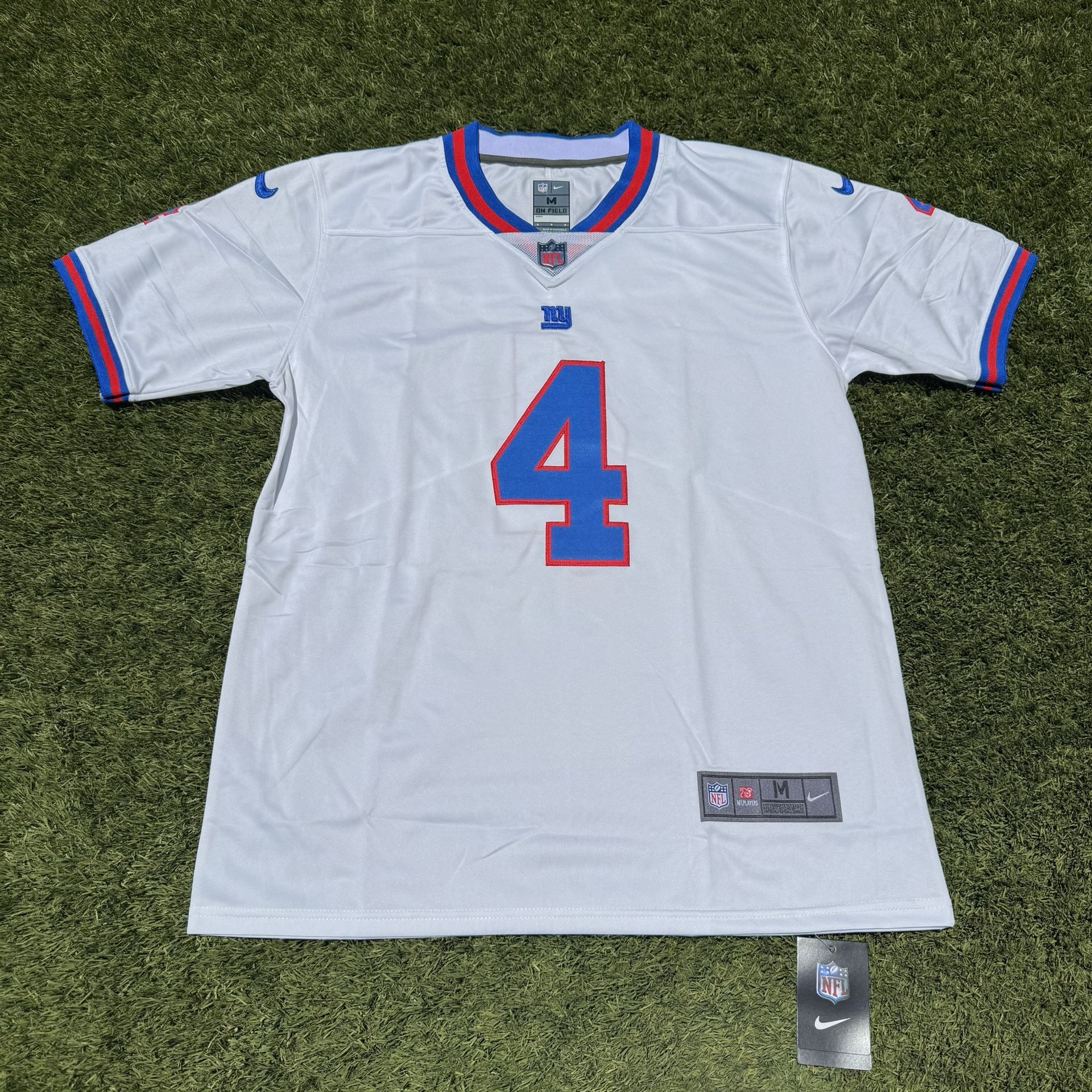 #4 Cam Skattebo New York Giants Jersey Retro White (Available in Men’s Sizes S, M, XL)