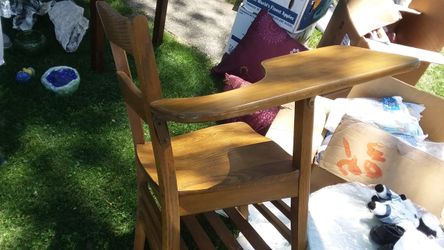 Oak school desk