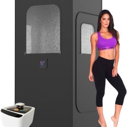 Portable Sauna Tent, Full Size Personal Sauna Home Spa, One Person Relaxation, 2.6 Liters 1000 Watt Portable Steamer Sauna,Remote Control