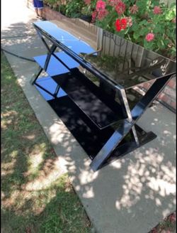 Modern Black Glass TV Stand
