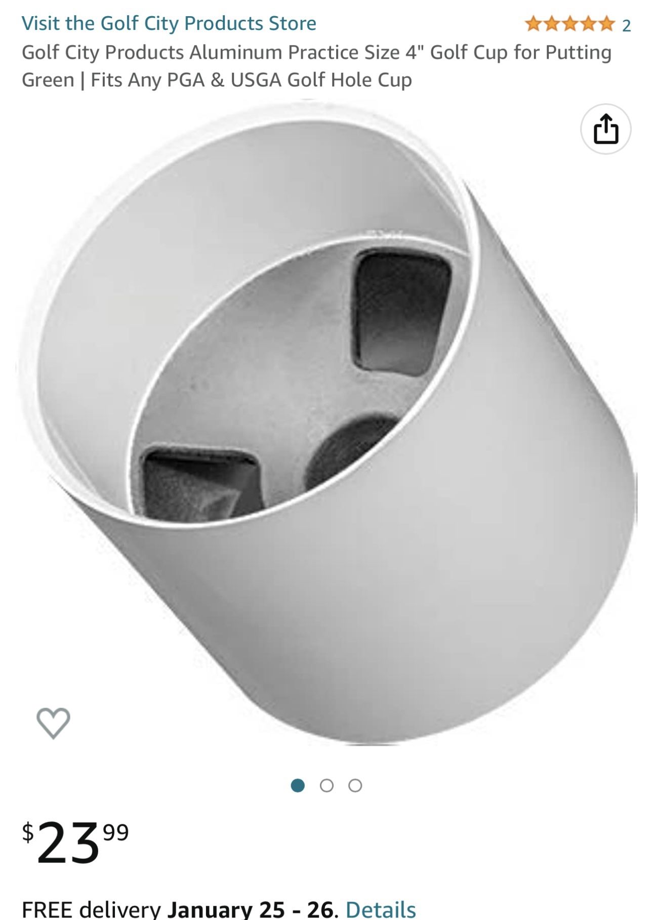 Golf City Products Aluminum Practice Size 4" Golf Cup for Putting Green | Fits Any PGA & USGA Golf Hole Cup