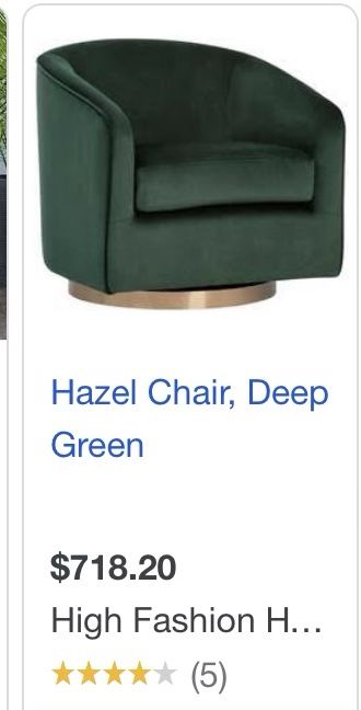 New! Deep Green Hazel Lounge Chair