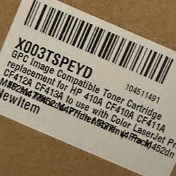 HP Color Laser Jet Replacement Cartridges For 410A, C F 410, 411, 412, 413