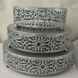Silver Cake Stand-3 Pcs