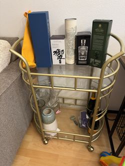Classy Wine/Alcohol Glass Bar Cart 2-Tier