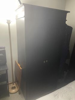 Large Black Pax Wardrobe 