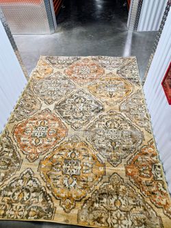 Allen and Roth Caprille 5x8 indoor damask rug