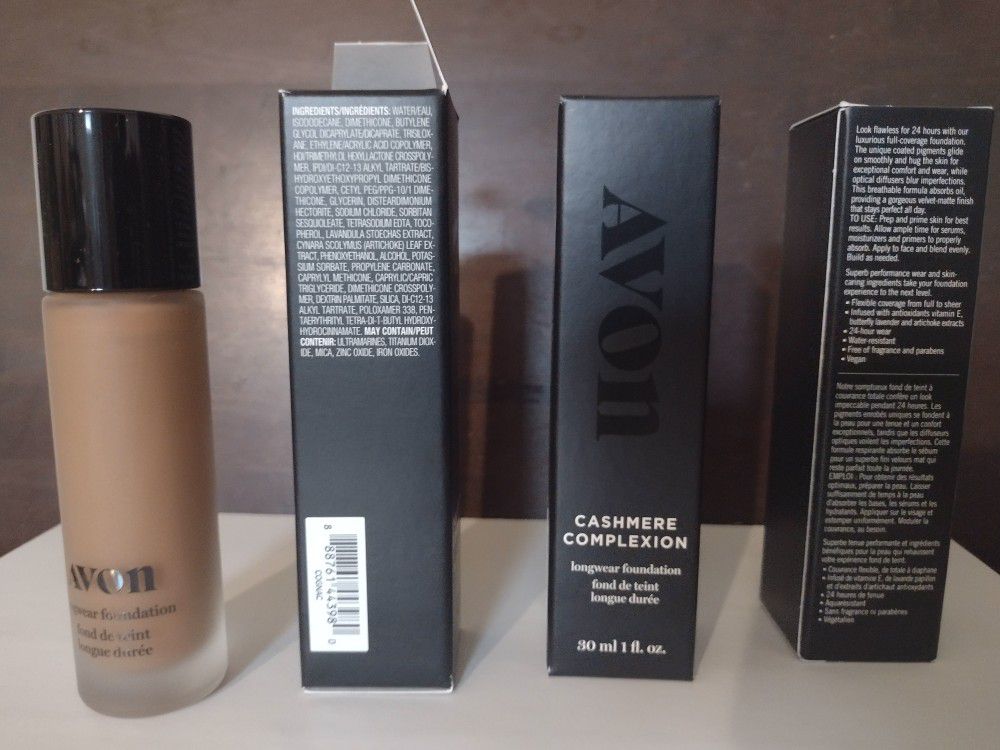 Avon cashmere complexion  longwear foundation Shade:Cognac