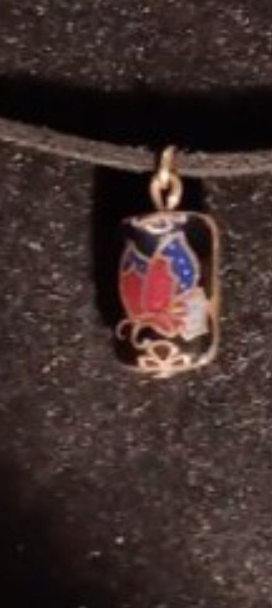 Vintage Cloisonne Pendent Neckless