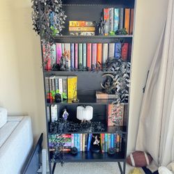 Black Bookcase With LED Lighting 