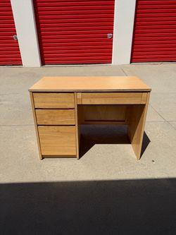Wood Desk with Drawers