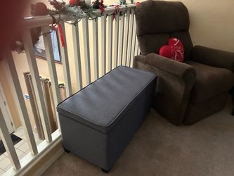 sofa chair recliner/ grey blue ottoman