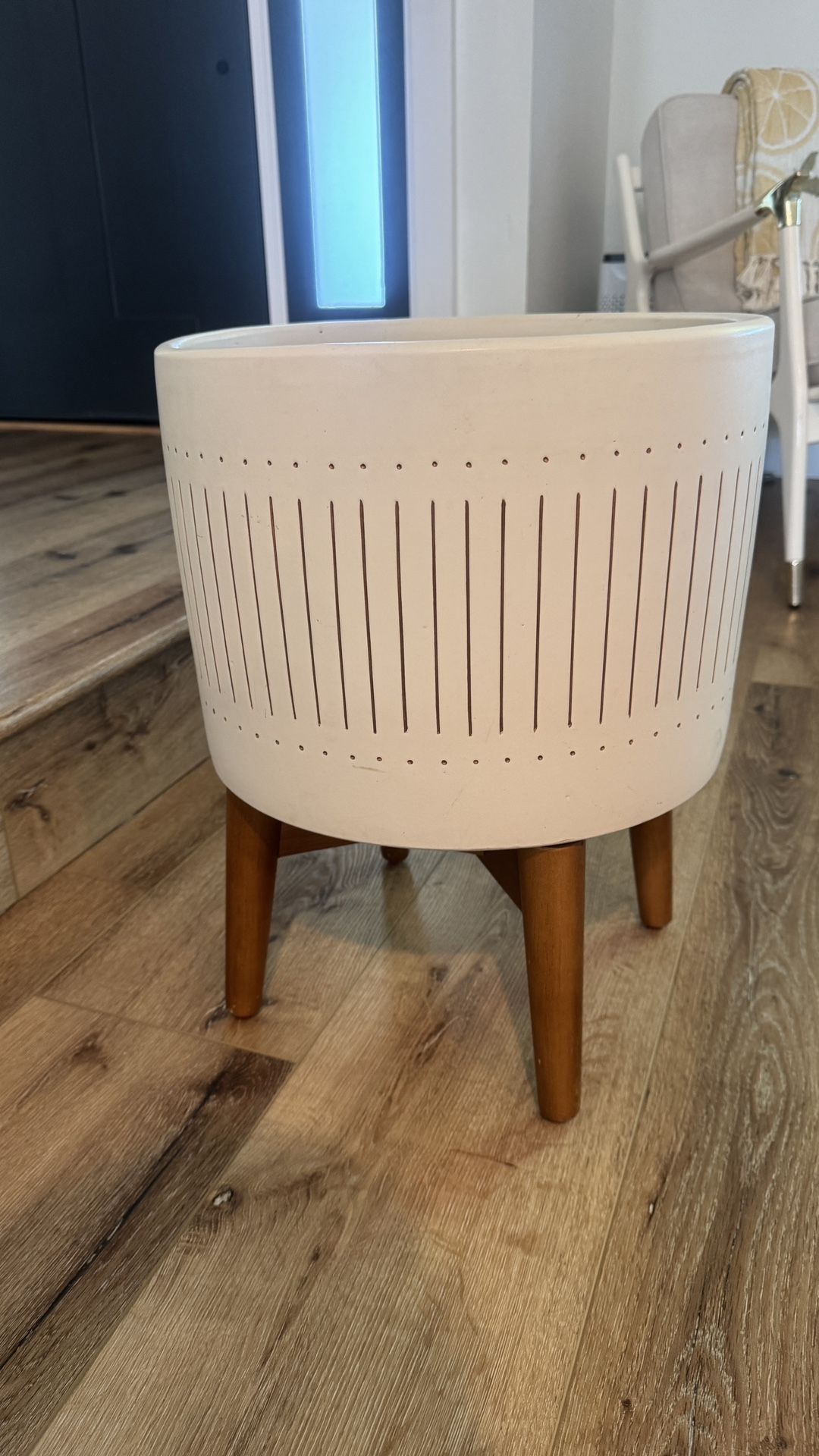 West Elm White Ceramic Pot