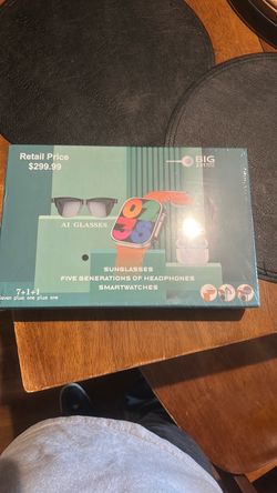 Ai glasses combo , earbuds and smart watch with 7 bands