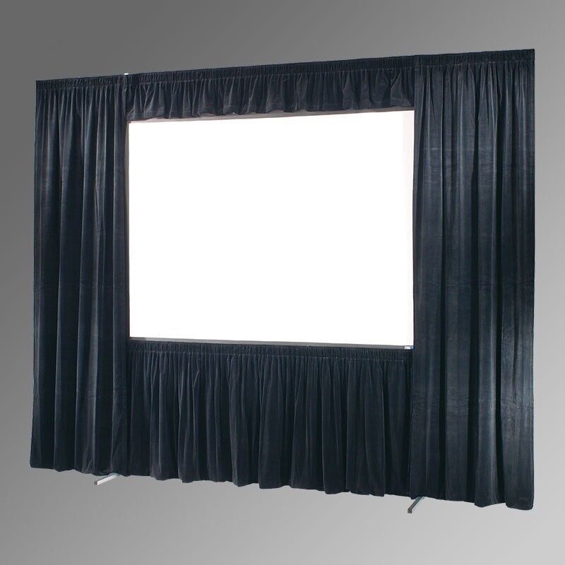Da-Lite 10.5’x14’ Fast fold frame, Front & Rear Projection Screen, Black Draping & Cases