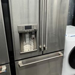 Cafe French Door Stainless Steel Fridge K Cup Brewing System 
