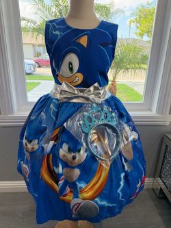 Sonic the Hedgehog Girls Dress with Tiara Headband