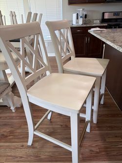 Solid Wood Bar Stools Set of 2.