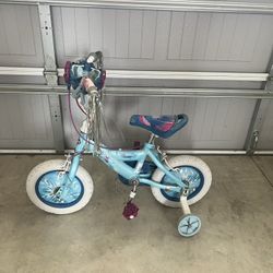 2-3 Yr Old Elsa Bike With Training Wheels 