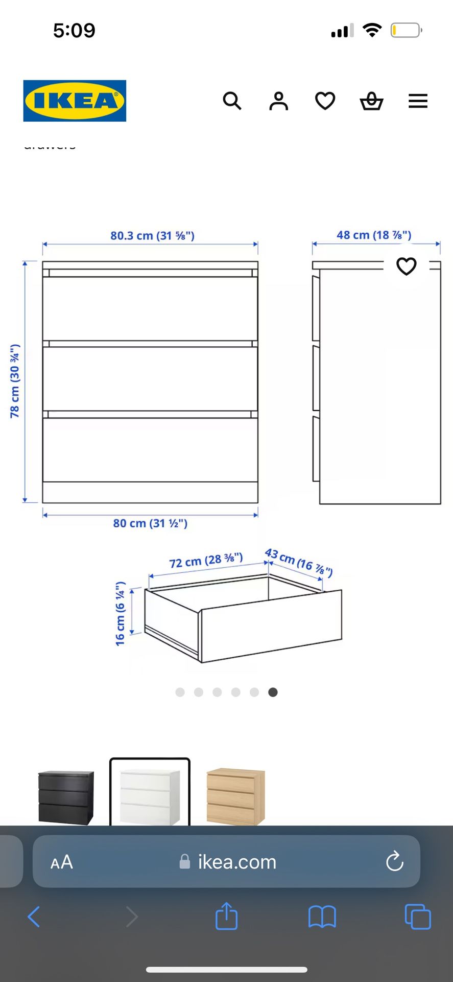ikea malm dresser dimensions IKEA Malm 6 Drawer Dresser