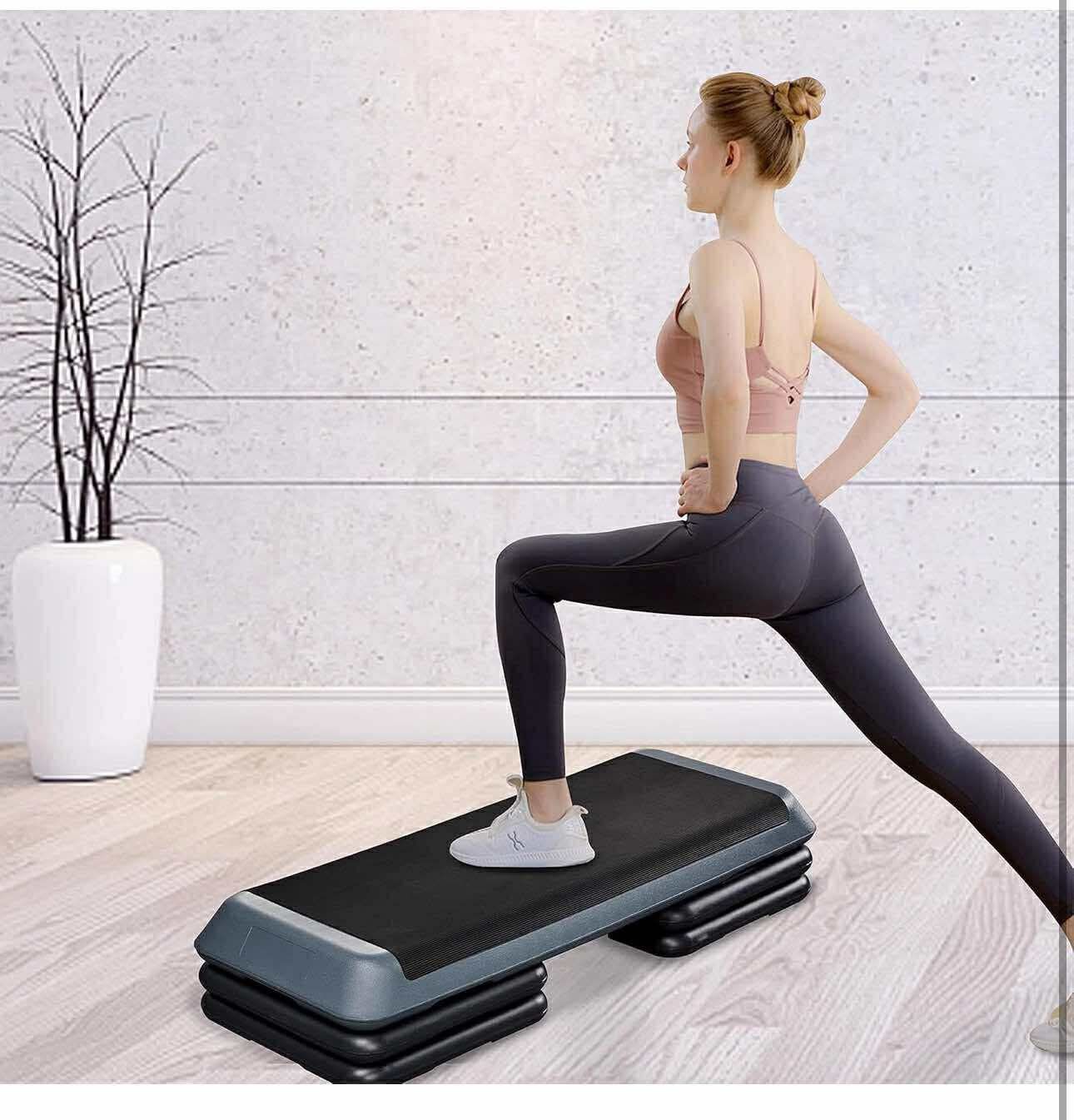 Aerobic Stepper, 4-6-8in Height-Adjustable Aerobic Exercise Step Platform Health W-17