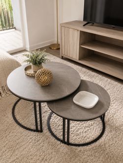 STONE TOP NESTING COFFEE TABLE