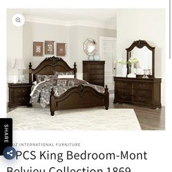 New King Bedroom Set 4 pieces 