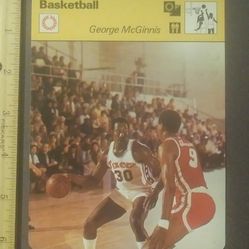 1977 Sportscaster George McGinnis The Baby Bull Philadelphia 76ers Basketball NBA Photo Large Over-sized Card HTF Collectible Vintage Italy
