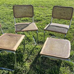 4 faux vintage rattan metal chairs