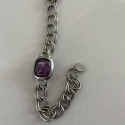 Bracelet (purple/ silver tone)
