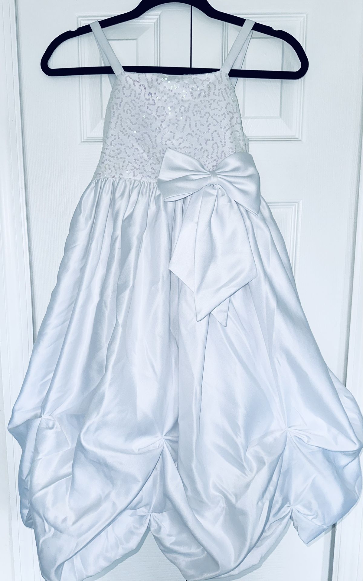 ~LN Girls Princess Faith WHITE Sequin Pageant Dress~Sz 8