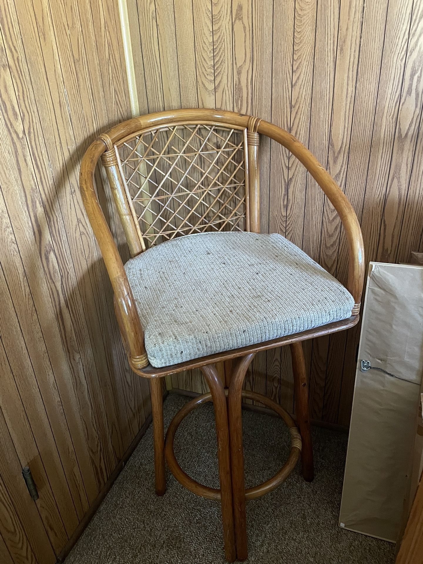 4 rattan swivel barstools or counter height stool