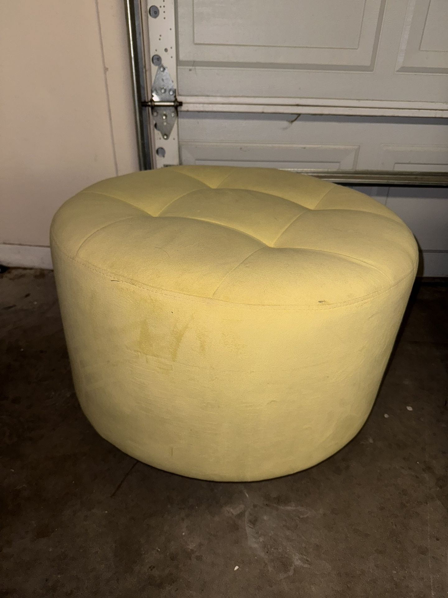 Green/yellow Retro Ottoman